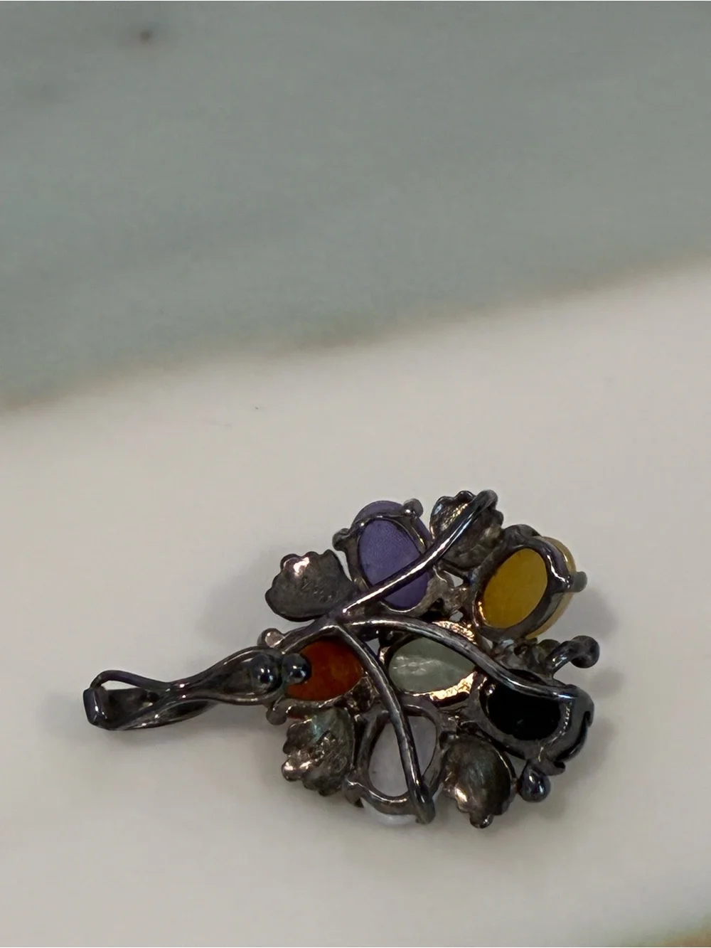Multicolor Gemstone Cluster Pendant 925 Sterling Silver